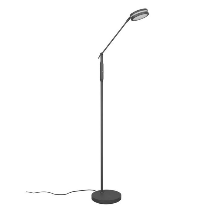 Antraciete staande leeslamp Marjon, metaal, modern, 6w, warm tot koud wit verstelbare LED