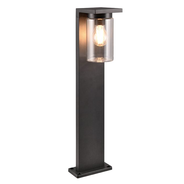 Zwarte staande buitenlamp met schemersensor modern, Yves, IP44