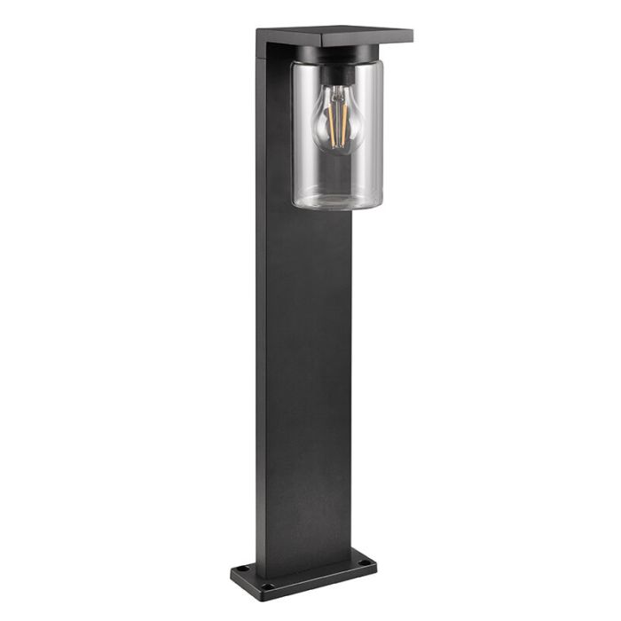 Zwarte staande buitenlamp met schemersensor modern, Yves, IP44
