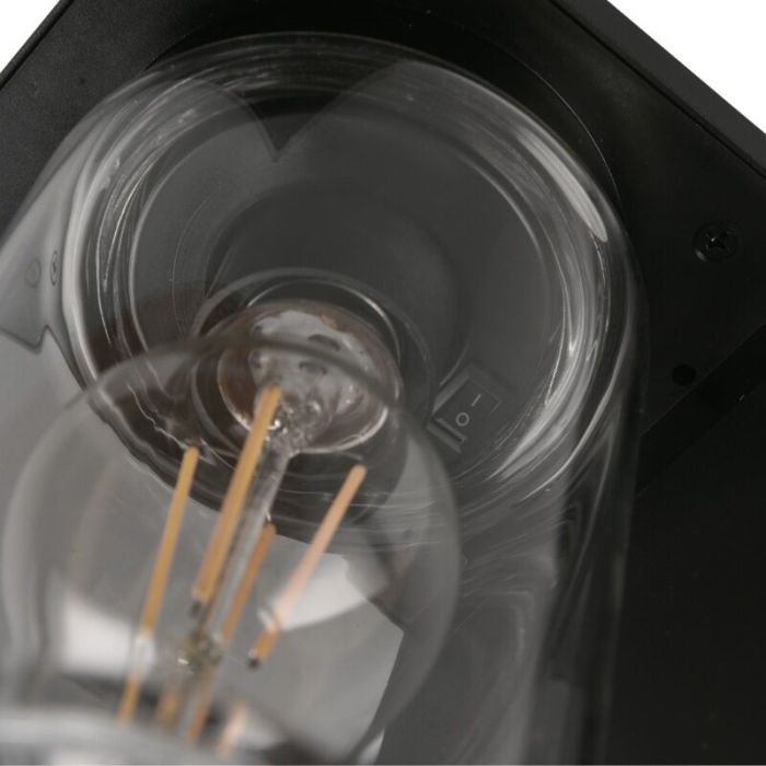 Zwarte staande buitenlamp met schemersensor modern, Yves, IP44