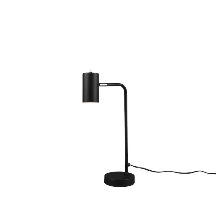 Zwarte tafellamp modern, Kaso, met schakelaar