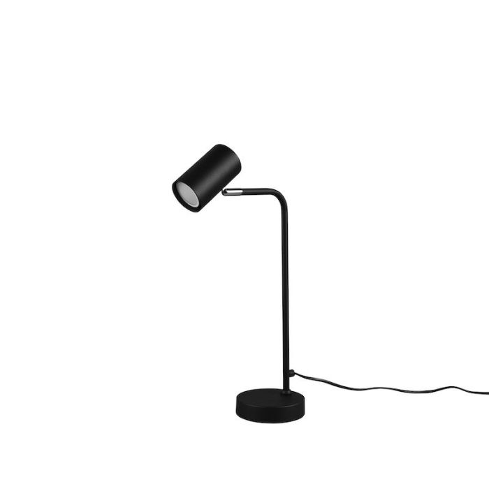 Zwarte tafellamp modern, Kaso, met schakelaar