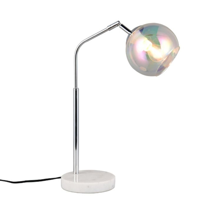 Chromen tafellamp design, Rahma, met schakelaar