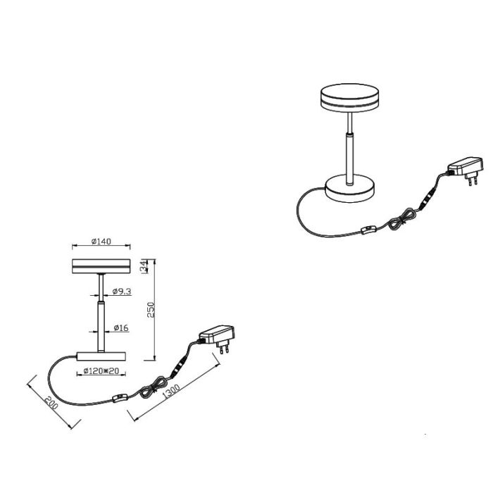 Antraciete tafellamp Marjon, metaal, modern, 6w, 3000K LED