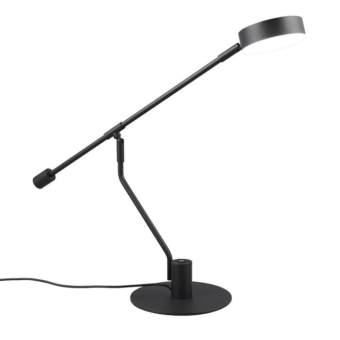 Zwarte tafellamp modern, Koendert, 6W, white switch LED, met touchdimmer