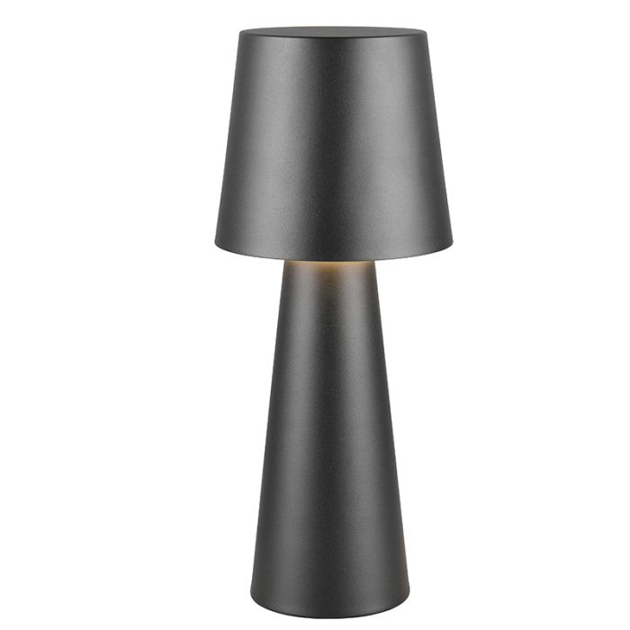 Zwarte tafellamp modern, Lillyam, met schakelaar