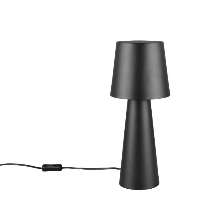Zwarte tafellamp modern, Lillyam, met schakelaar