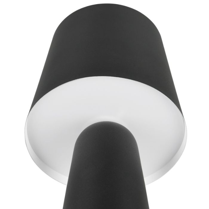 Zwarte tafellamp modern, Lillyam, met schakelaar