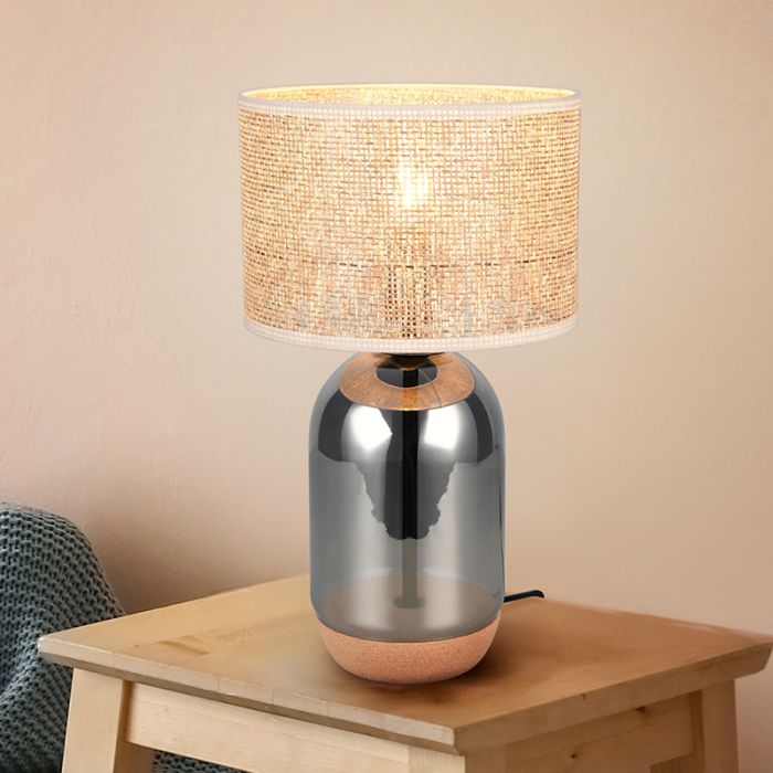 Chromen tafellamp rookglas, Madui