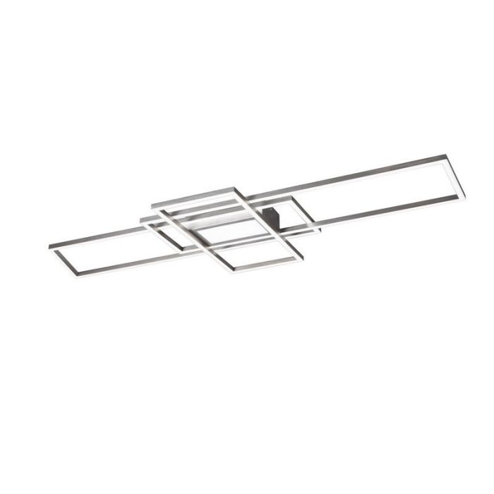 Nikkelen plafonnière modern, Retan, 60W, warm tot koud wit verstelbare LED, met afstandsbediening