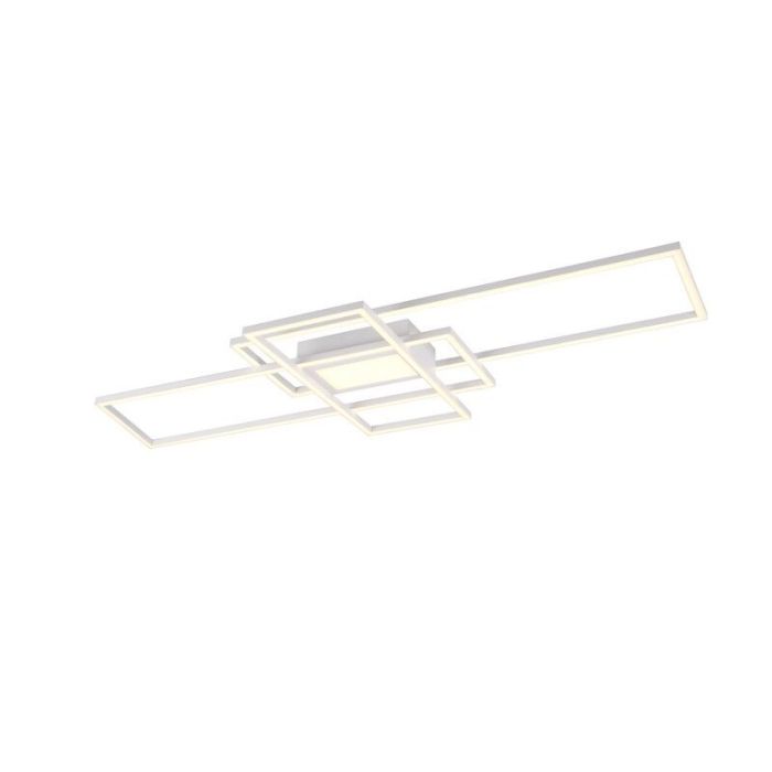 Witte plafonnière modern, Retan, 60W, warm tot koud wit verstelbare LED, met afstandsbediening