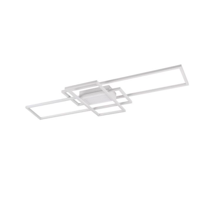 Witte plafonnière modern, Retan, 60W, warm tot koud wit verstelbare LED, met afstandsbediening