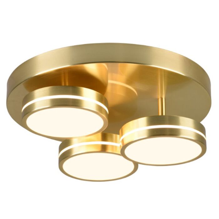 Messing plafonnière modern, Marjon, 24W, 3000K LED, 3-staps dimbaar
