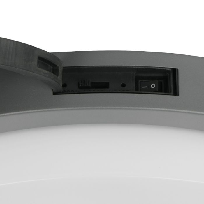 Antraciete buiten wandlamp met bewegingssensor metaal, Prashant, 14W, white switch LED, IP54
