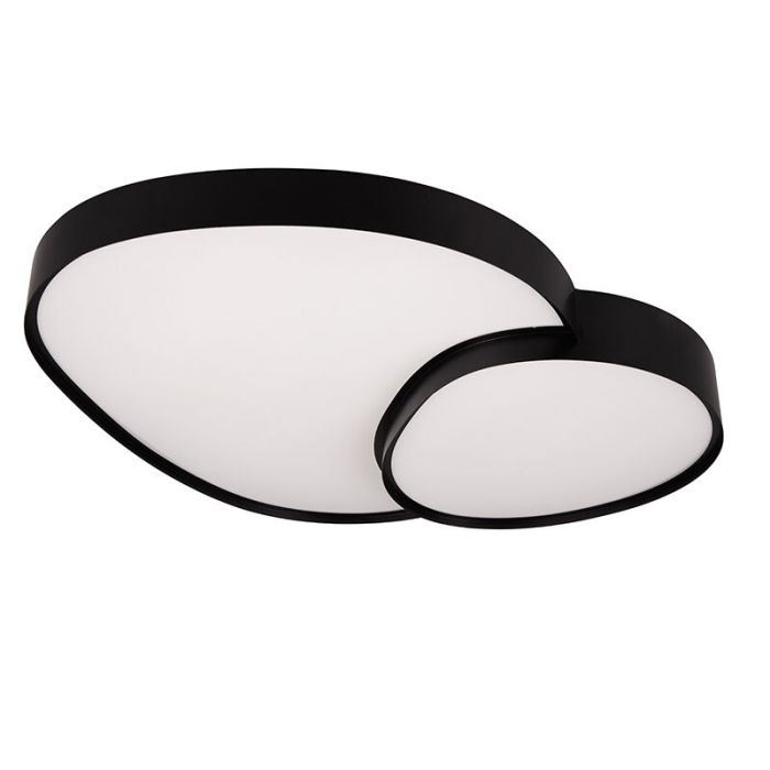 Zwarte plafondlamp metaal, Merwin, 51W, warm tot koud wit verstelbare LED