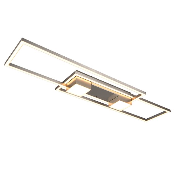 Nikkelen plafonnière design, Sohaib, 37W, warm tot koud wit verstelbare LED, 3-staps dimbaar