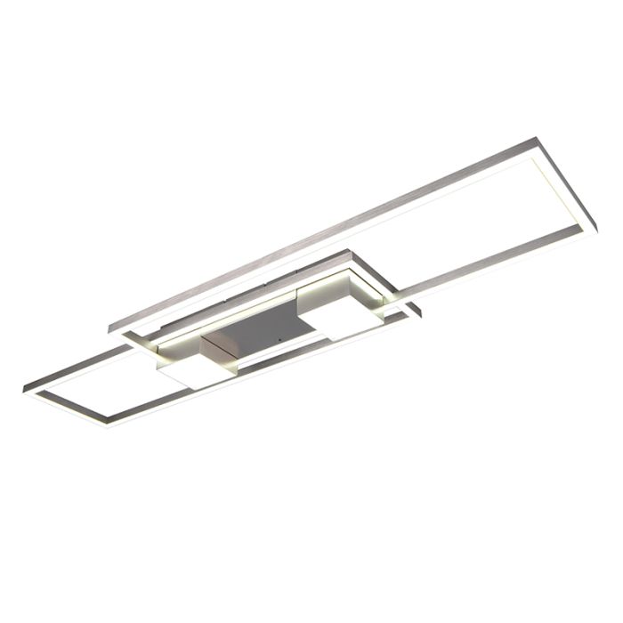 Nikkelen plafonnière design, Sohaib, 37W, warm tot koud wit verstelbare LED, 3-staps dimbaar