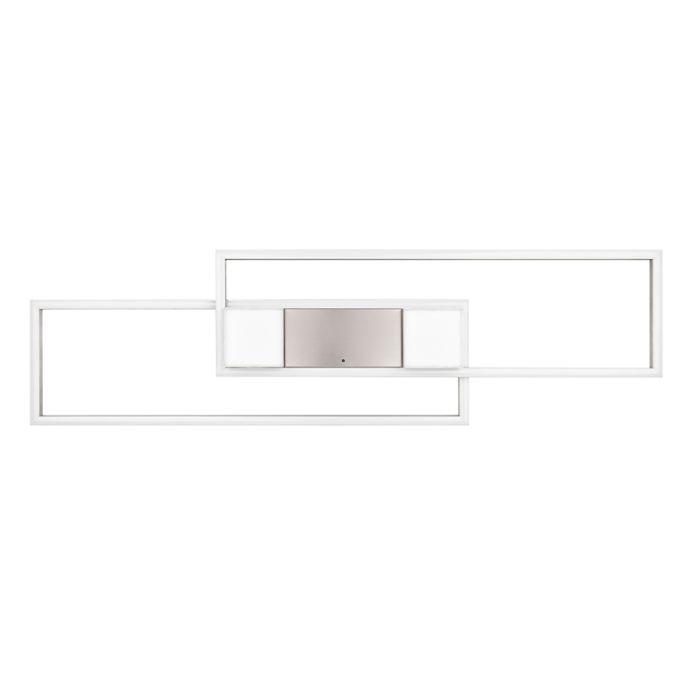 Nikkelen plafonnière design, Sohaib, 37W, warm tot koud wit verstelbare LED, 3-staps dimbaar