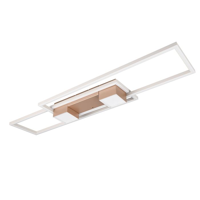 Bruine plafonnière design, Sohaib, 37W, warm tot koud wit verstelbare LED, 3-staps dimbaar