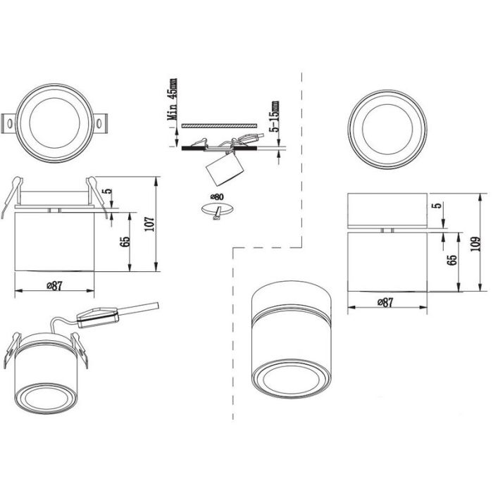 Moderne plafonniere Jorno, zwart, 3,5w geintegreerd LED