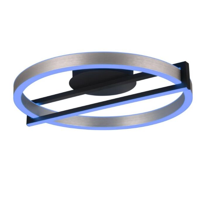 Grijze smart plafondlamp design, Mayk, 55W, RGBW LED, met afstandsbediening