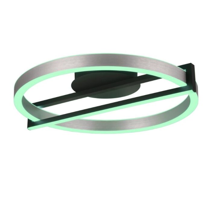 Grijze smart plafondlamp design, Mayk, 55W, RGBW LED, met afstandsbediening