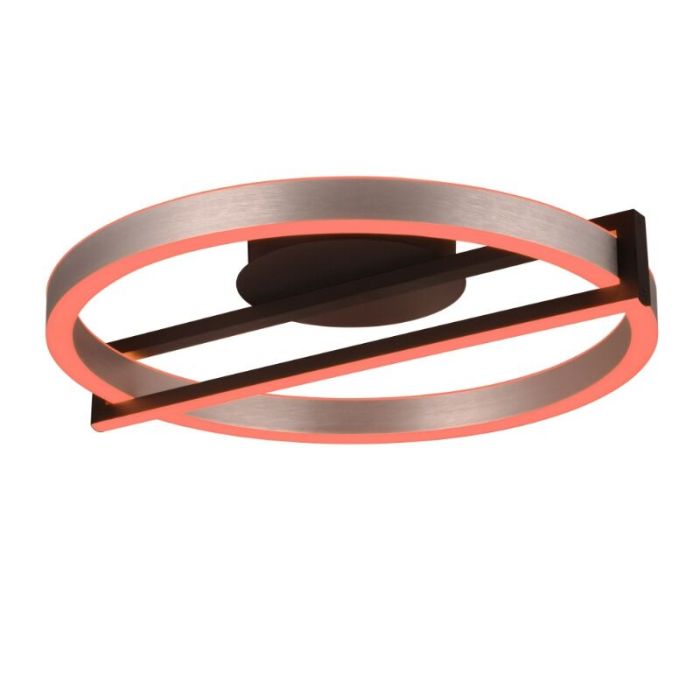 Grijze smart plafondlamp design, Mayk, 55W, RGBW LED, met afstandsbediening