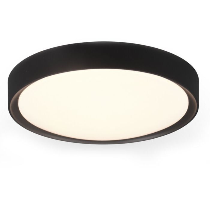 Zwarte badkamer plafondlamp Evelina, kunststof, 18w, 3000K LED