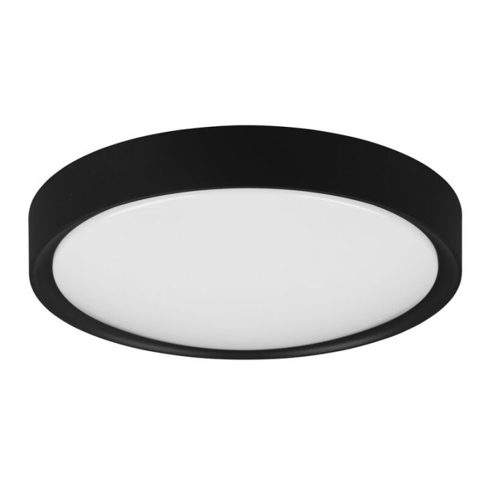 Zwarte badkamer plafondlamp Evelina, kunststof, 18w, 3000K LED
