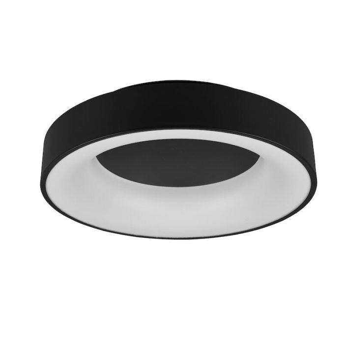 Moderne Plafonniere Jered, Zwart, 45 cm, geintegreerd LED