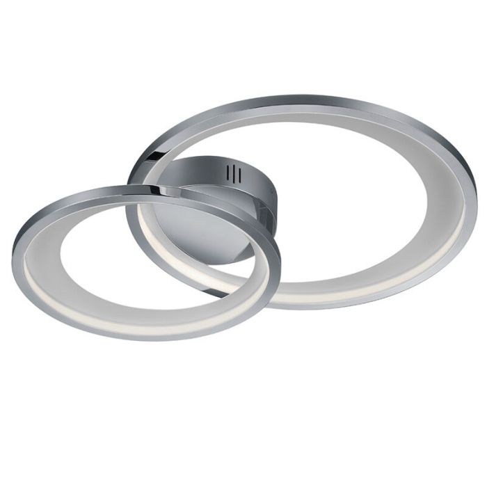 Chrome plafonniere Kendi, metaal, modern, 29 watt