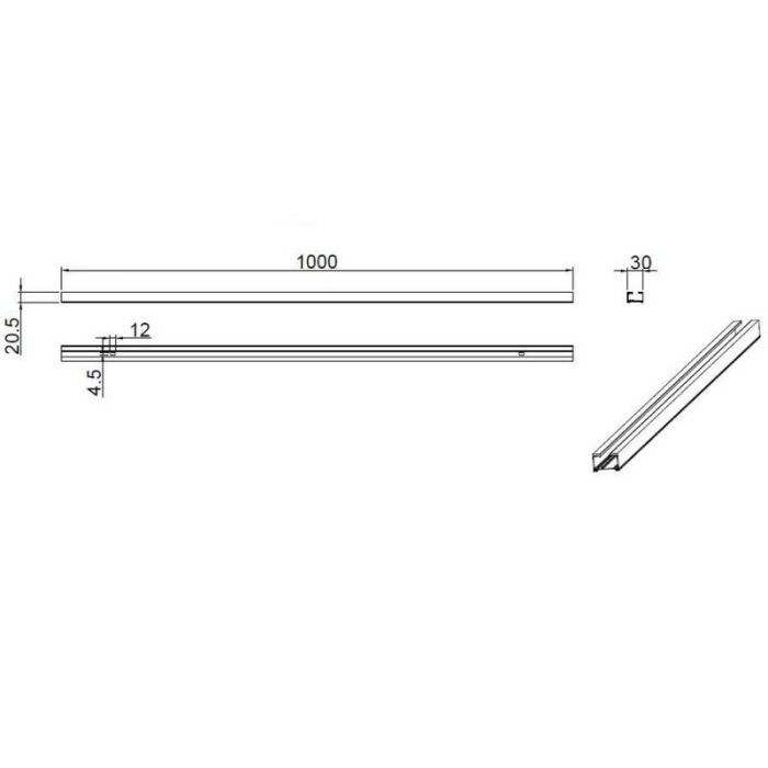 1 meter spanningsrail voor 2-fase railverlichting, wit