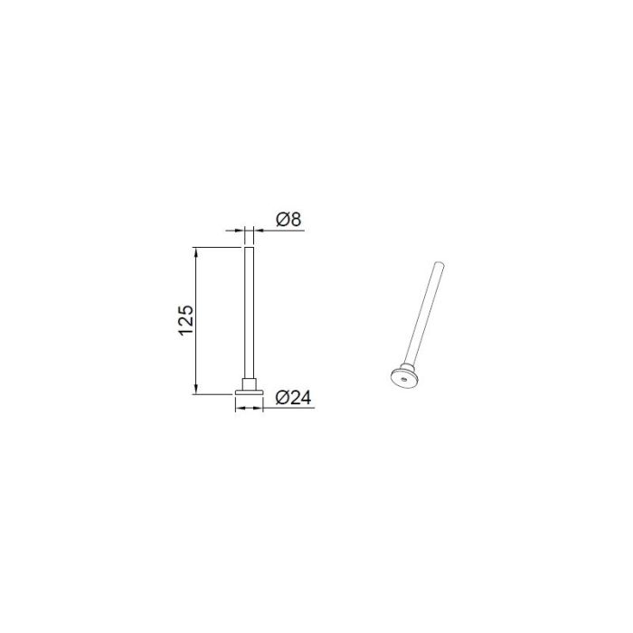 Ophangstuk 2 fase railverlichting, 12,5 cm, zwart