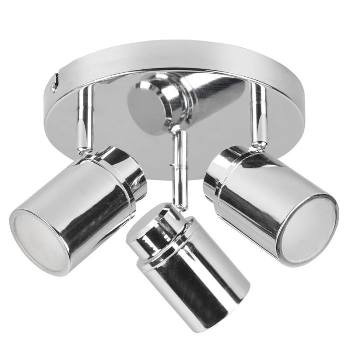 Moderne plafondlamp Nelis, chroom, metaal, IP44