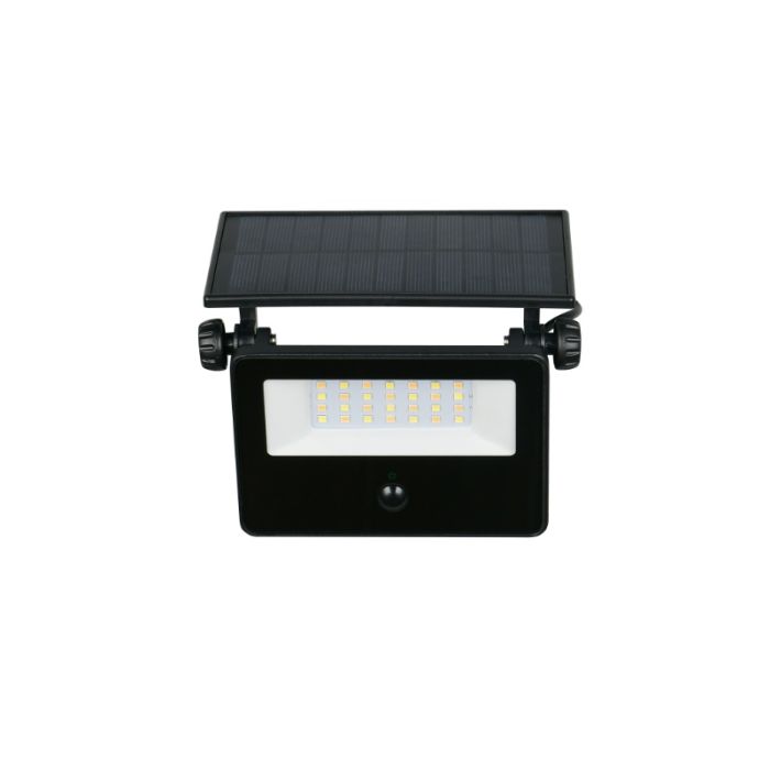 Zwarte buiten wandlamp op zonne-energie modern, Mihriban, 10W, white switch LED, IP54