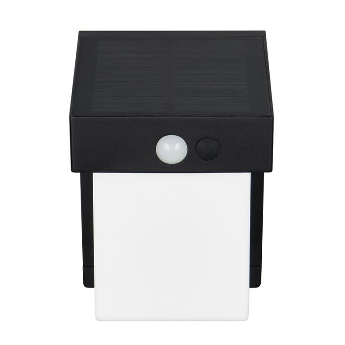 Zwarte buiten wandlamp op zonne-energie modern, Kadija, 5,5W, 4000K LED, IP44