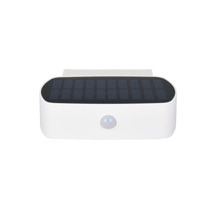 Witte buiten wandlamp op zonne-energie modern, Pytsje, 6W, 4000K LED, IP44, met schakelaar