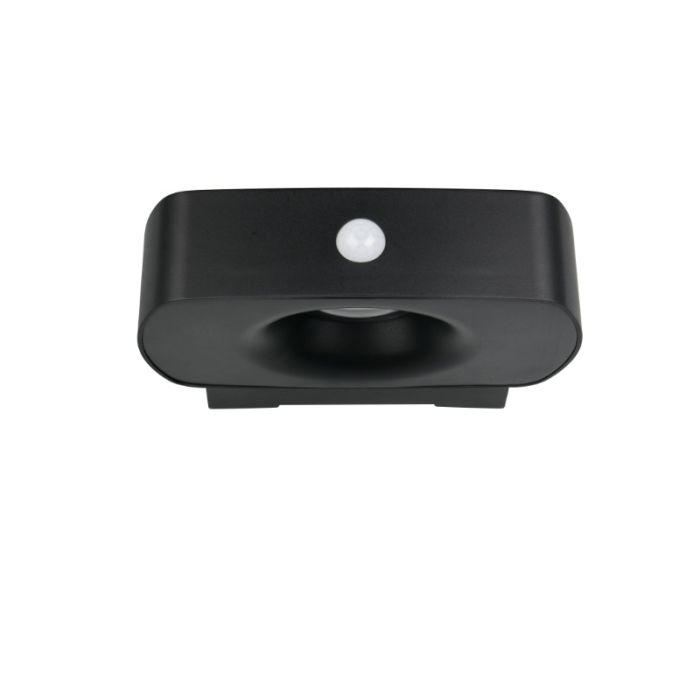 Zwarte buiten wandlamp op zonne-energie modern, Pytsje, 6W, 4000K LED, IP44, met schakelaar