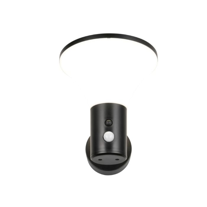 Zwarte buiten wandlamp op zonne-energie modern, Nebahat, 3W, 4000K LED, IP44