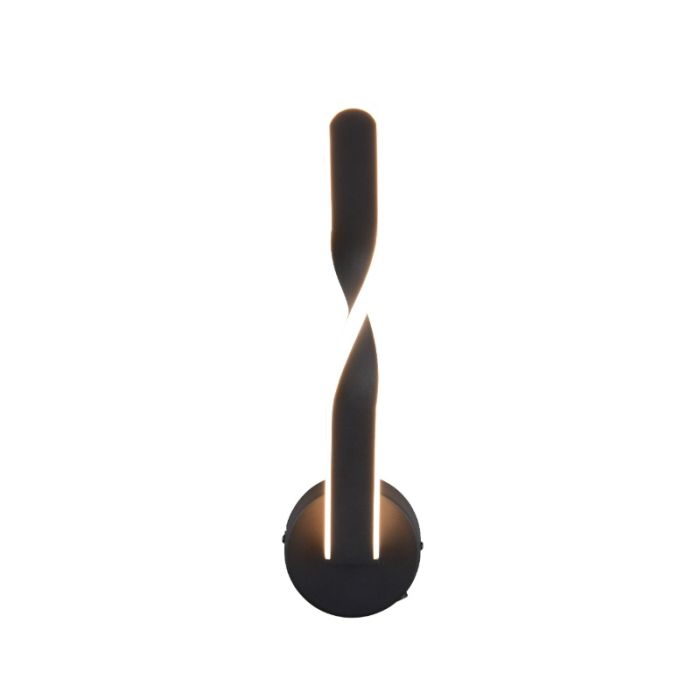 Zwarte wandlamp design, Quirinus, 11W, 4000K LED, met schakelaar