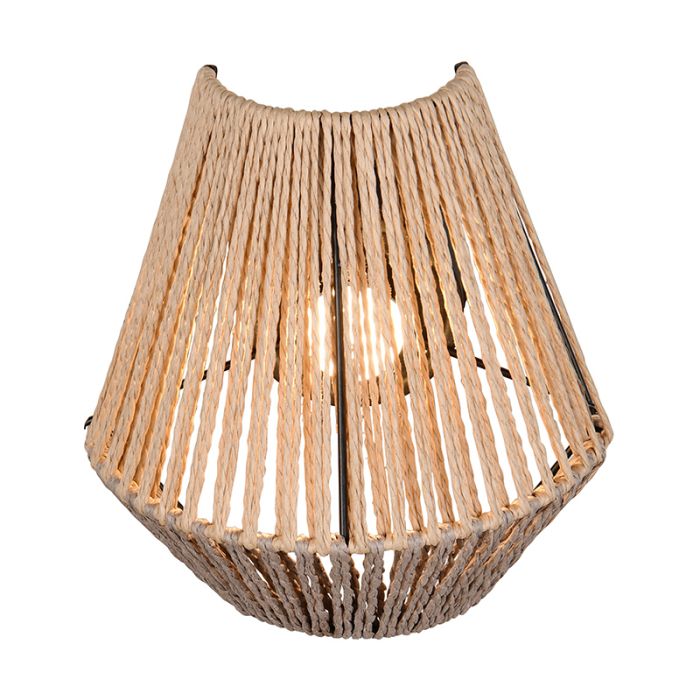 Papieren oplaadbare wandlamp bruin, Isaura, 1,5W, 3000K LED, 3-staps dimbaar