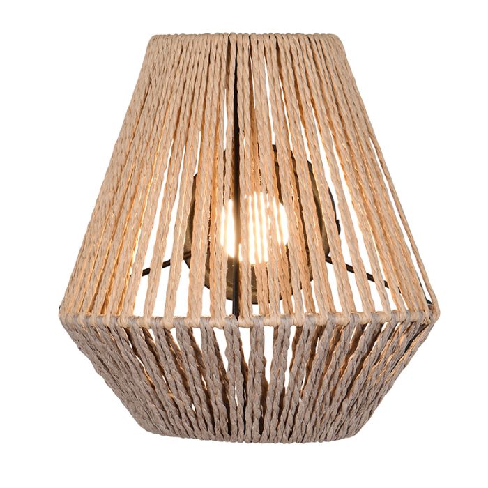 Papieren oplaadbare wandlamp bruin, Isaura, 1,5W, 3000K LED, 3-staps dimbaar
