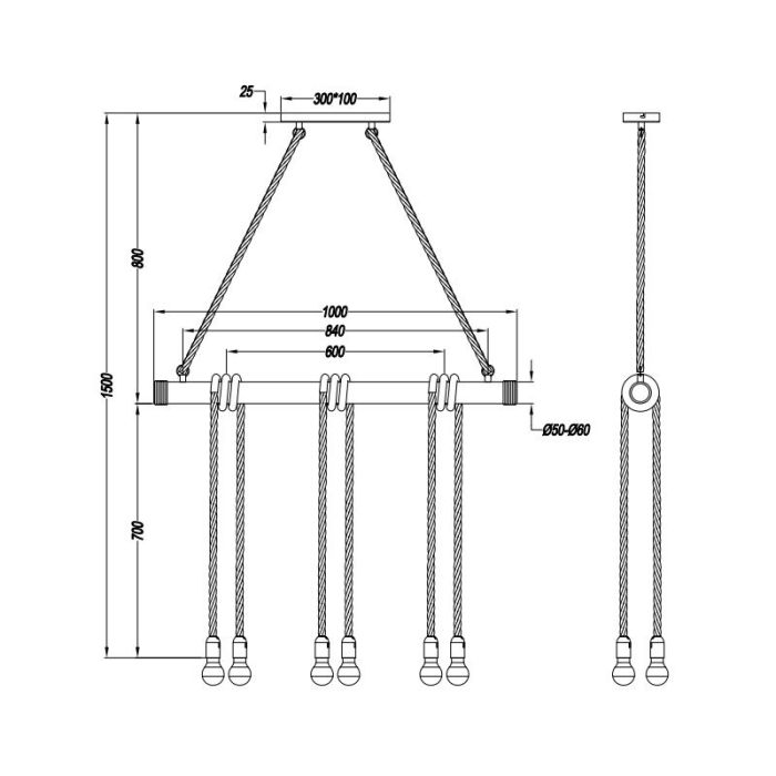 Moderne hanglamp Joaquin, bruin