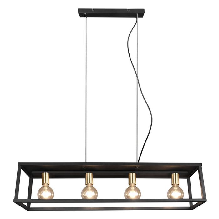 Moderne hanglamp Fabrice, zwart, metaal