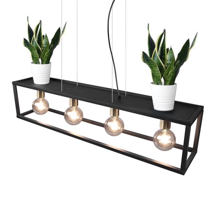 Moderne hanglamp Fabrice, zwart, metaal