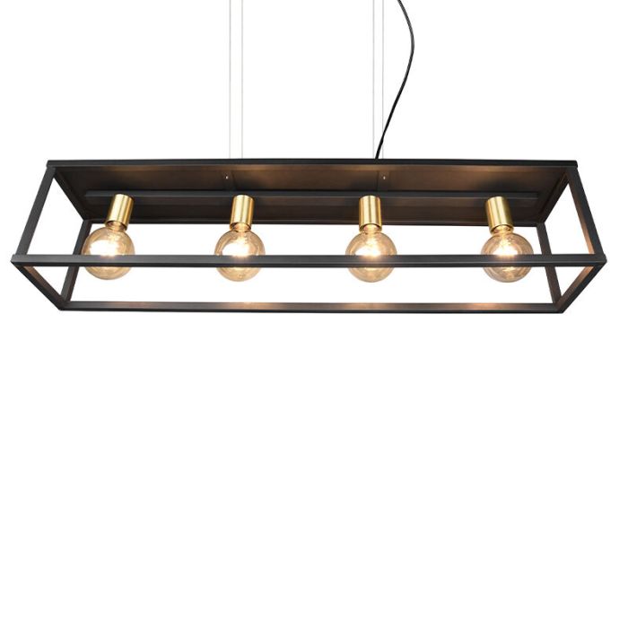 Moderne hanglamp Fabrice, zwart, metaal