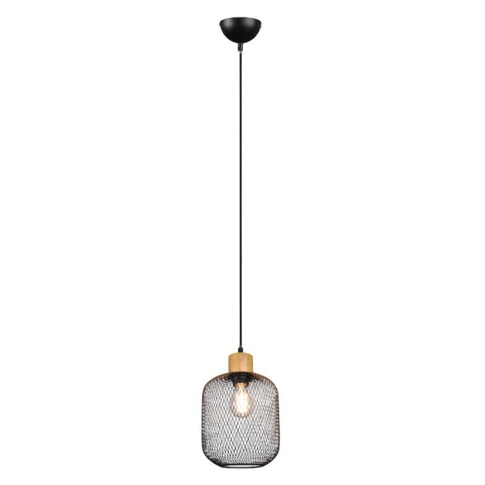 Gaas hanglamp Cristel, zwart, modern