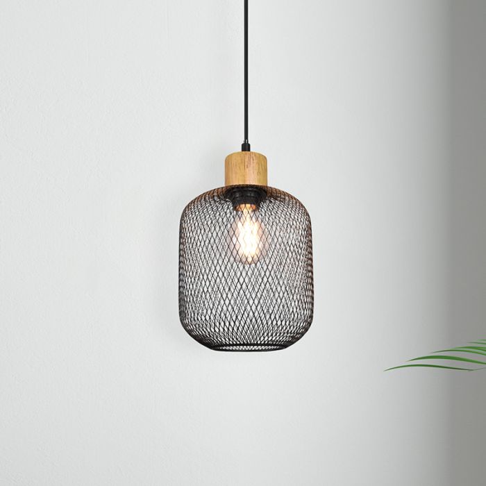 Gaas hanglamp Cristel, zwart, modern