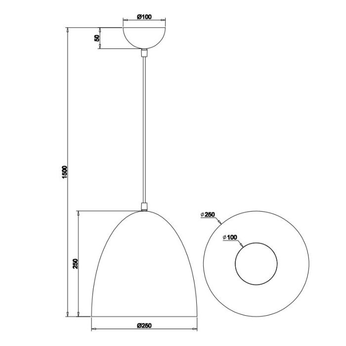 Zwarte koepellamp modern, Ingmar