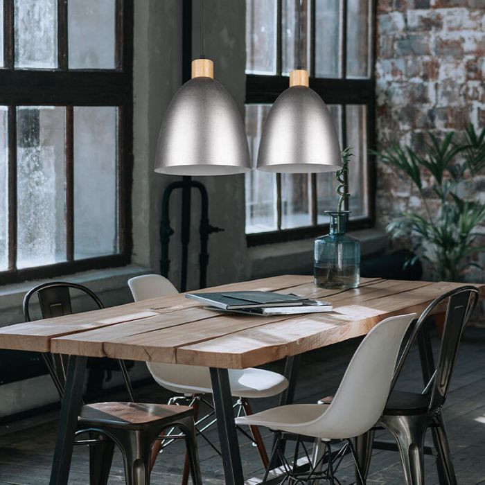 Nikkelen hanglamp Casparus, metaal